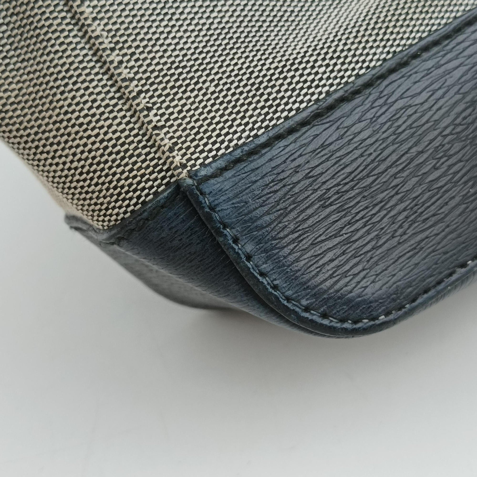 G logo tote Gray×Navy Leather×Canvas 002.11 Gロゴ トート グレー×ネービー レザー×キャンバス 002.11 