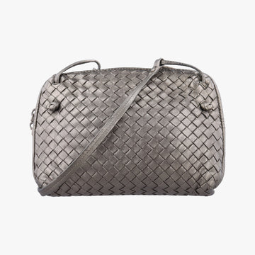 NODINI Intrecciato Silver Gray lambskin B03615631Kノディーニ イントレチャート シルバーグレー ラムスキン B03615631K
