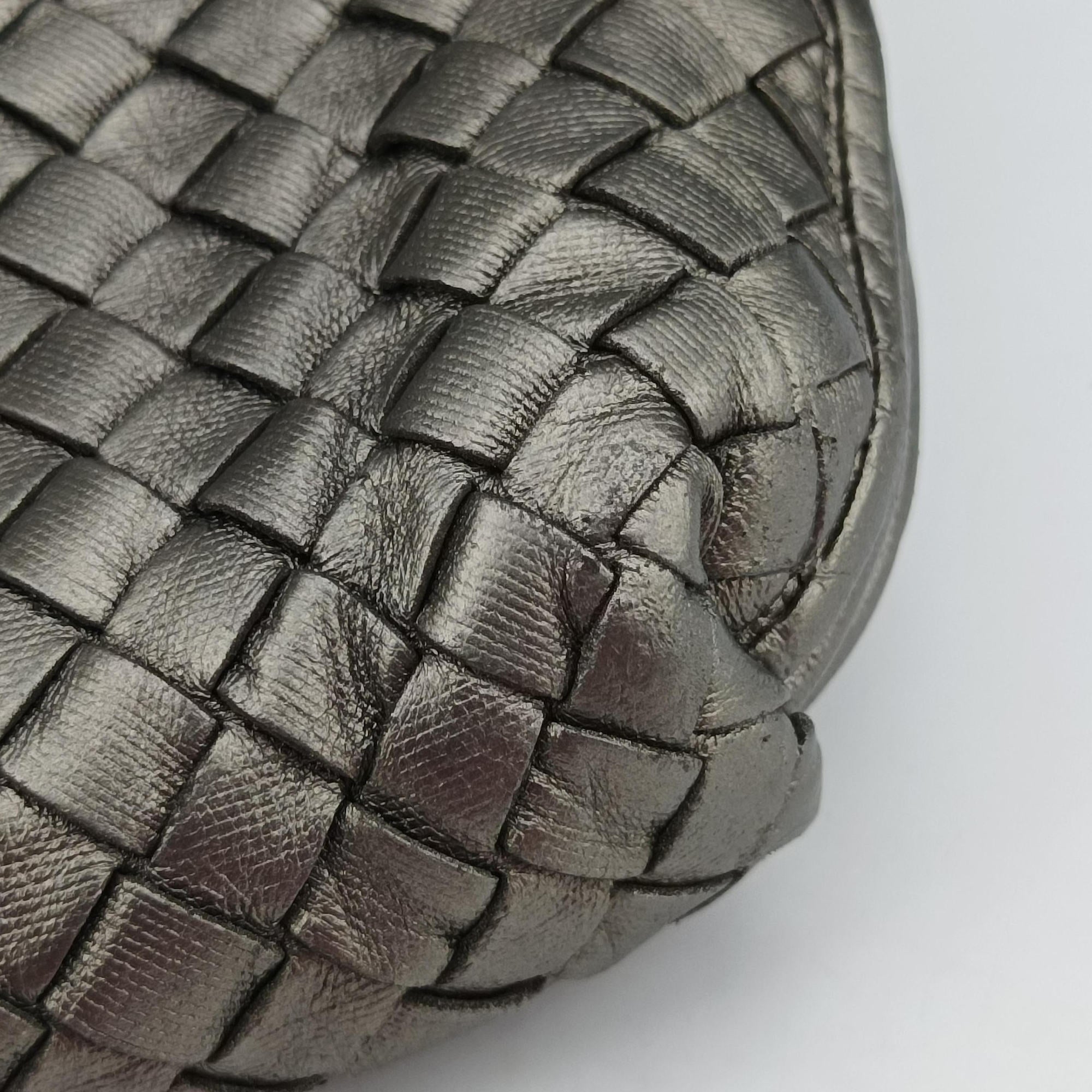 NODINI Intrecciato Silver Gray lambskin B03615631Kノディーニ イントレチャート シルバーグレー ラムスキン B03615631K