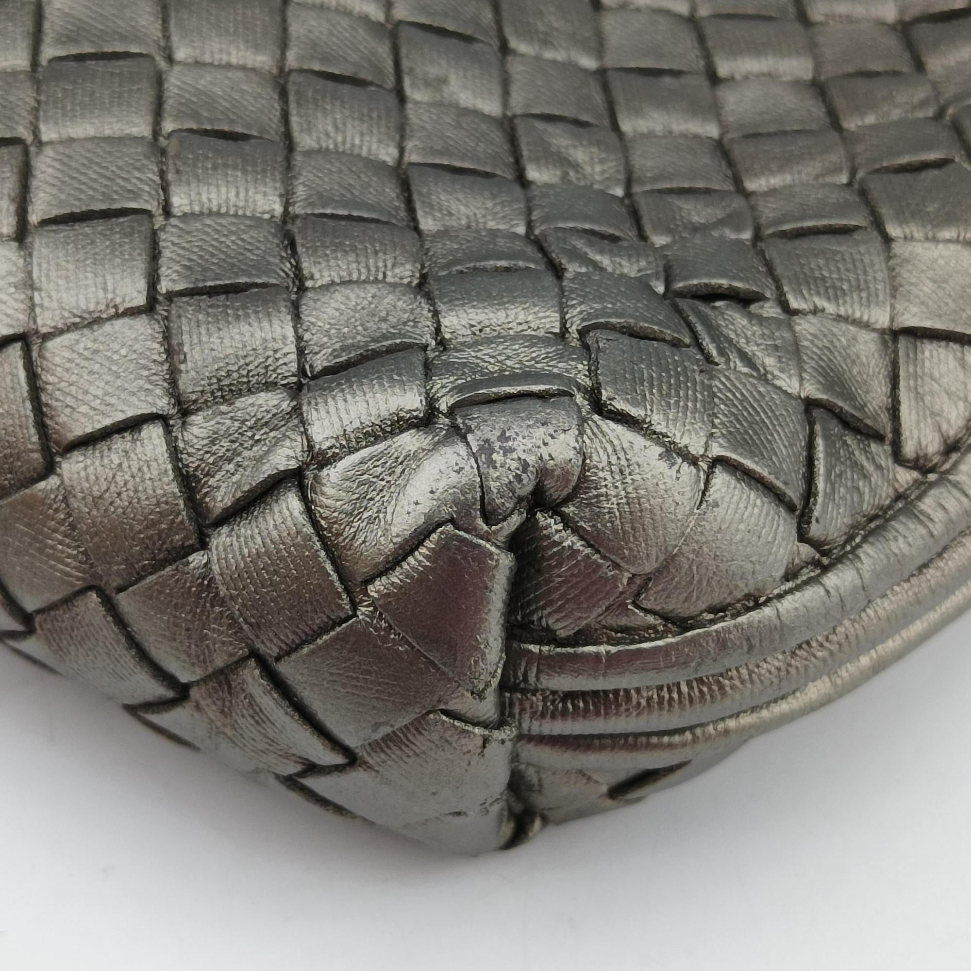 NODINI Intrecciato Silver Gray lambskin B03615631Kノディーニ イントレチャート シルバーグレー ラムスキン B03615631K