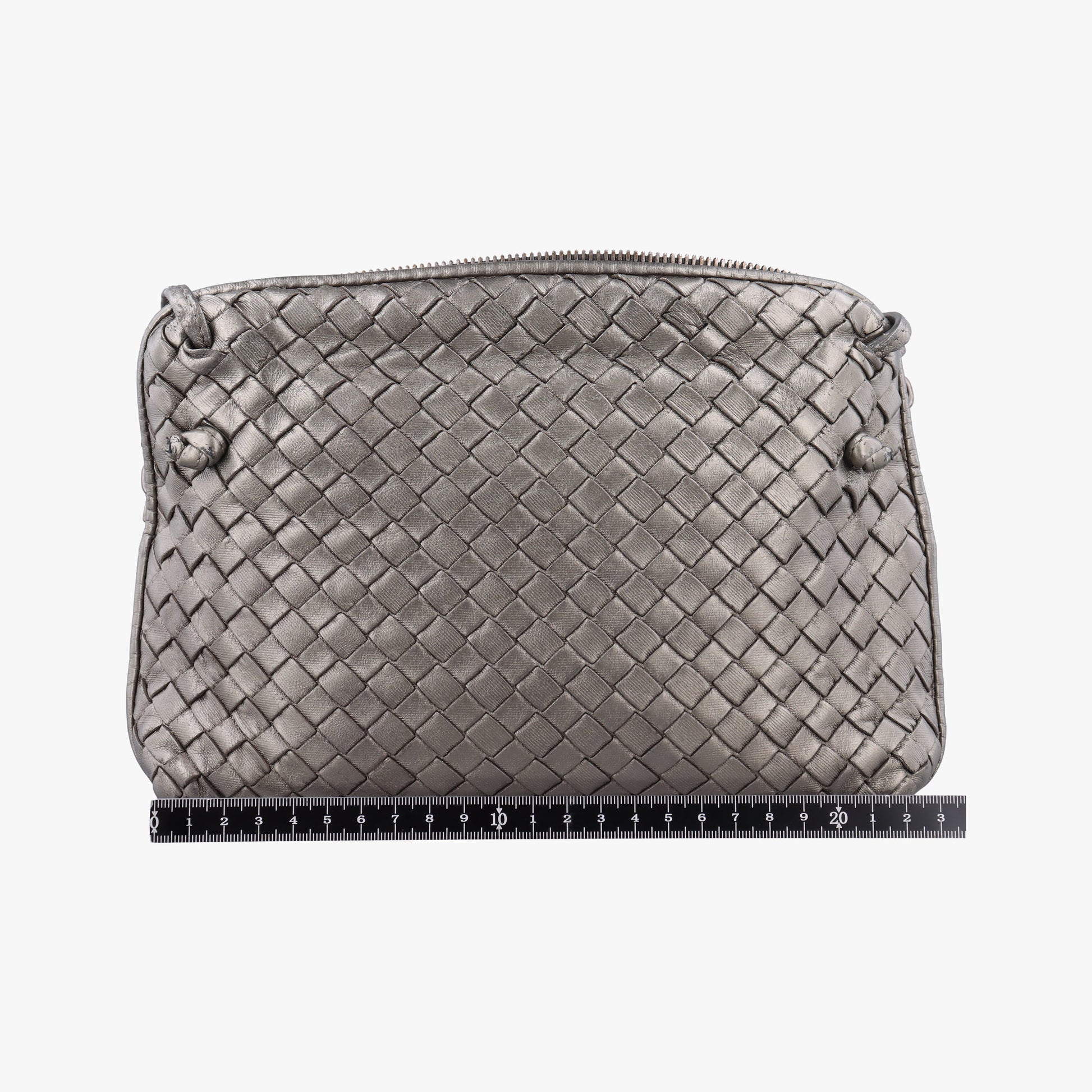 NODINI Intrecciato Silver Gray lambskin B03615631Kノディーニ イントレチャート シルバーグレー ラムスキン B03615631K