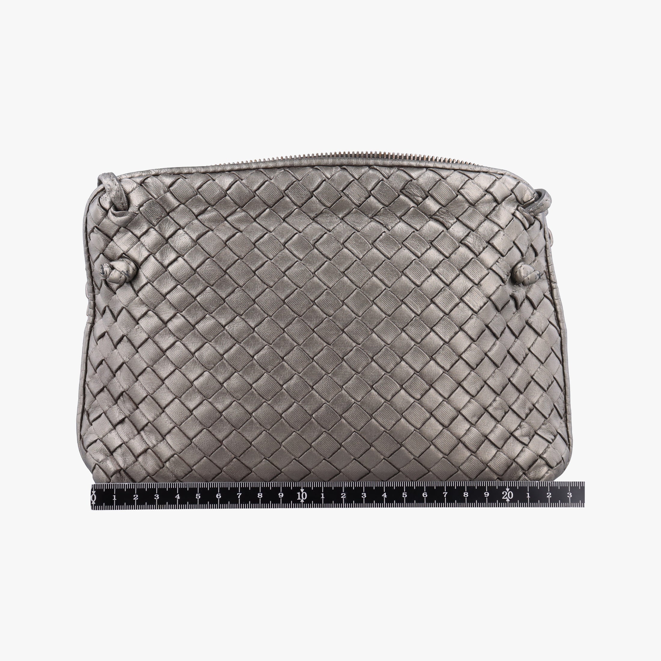 NODINI Intrecciato Silver Gray lambskin B03615631Kノディーニ イントレチャート シルバーグレー ラムスキン B03615631K