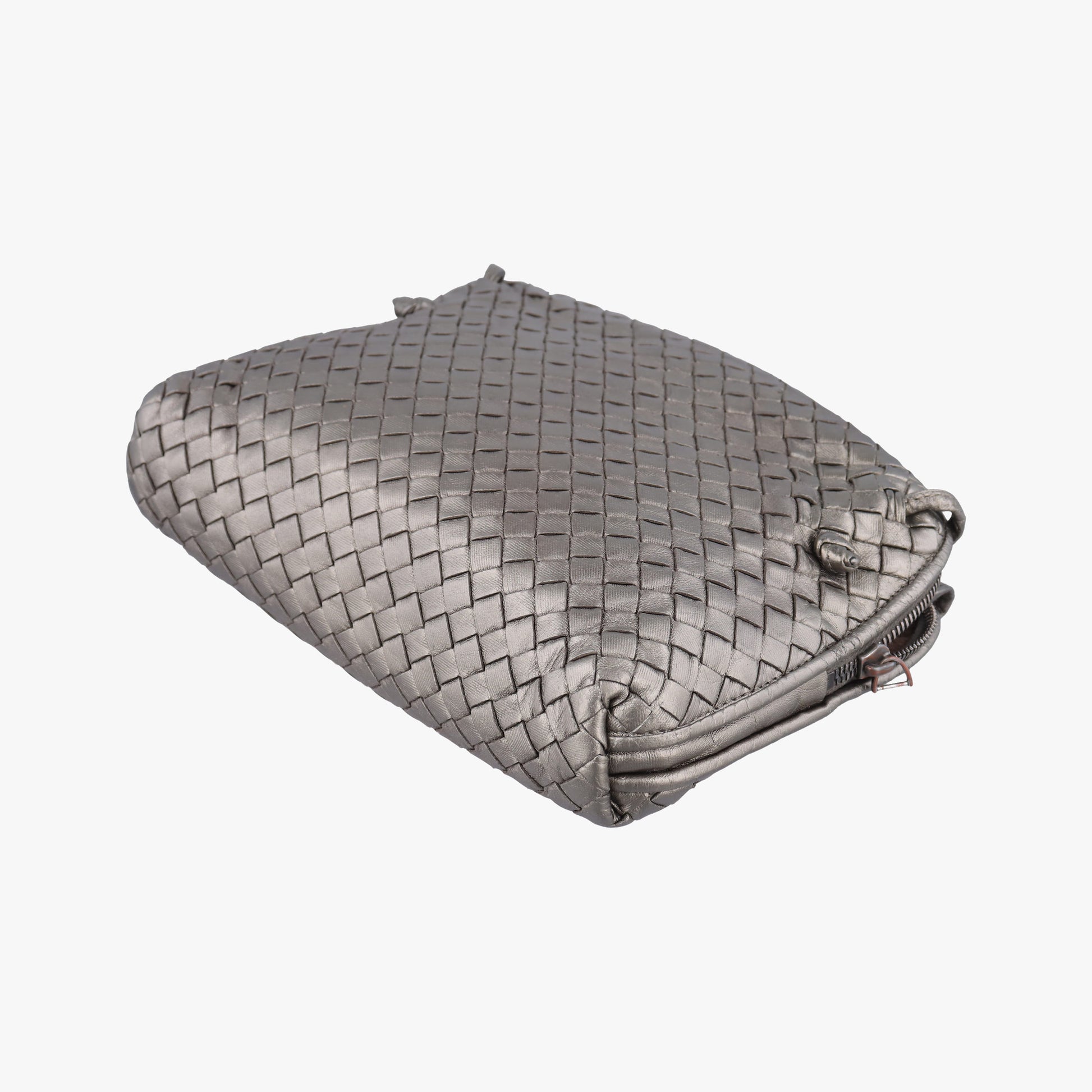 NODINI Intrecciato Silver Gray lambskin B03615631Kノディーニ イントレチャート シルバーグレー ラムスキン B03615631K
