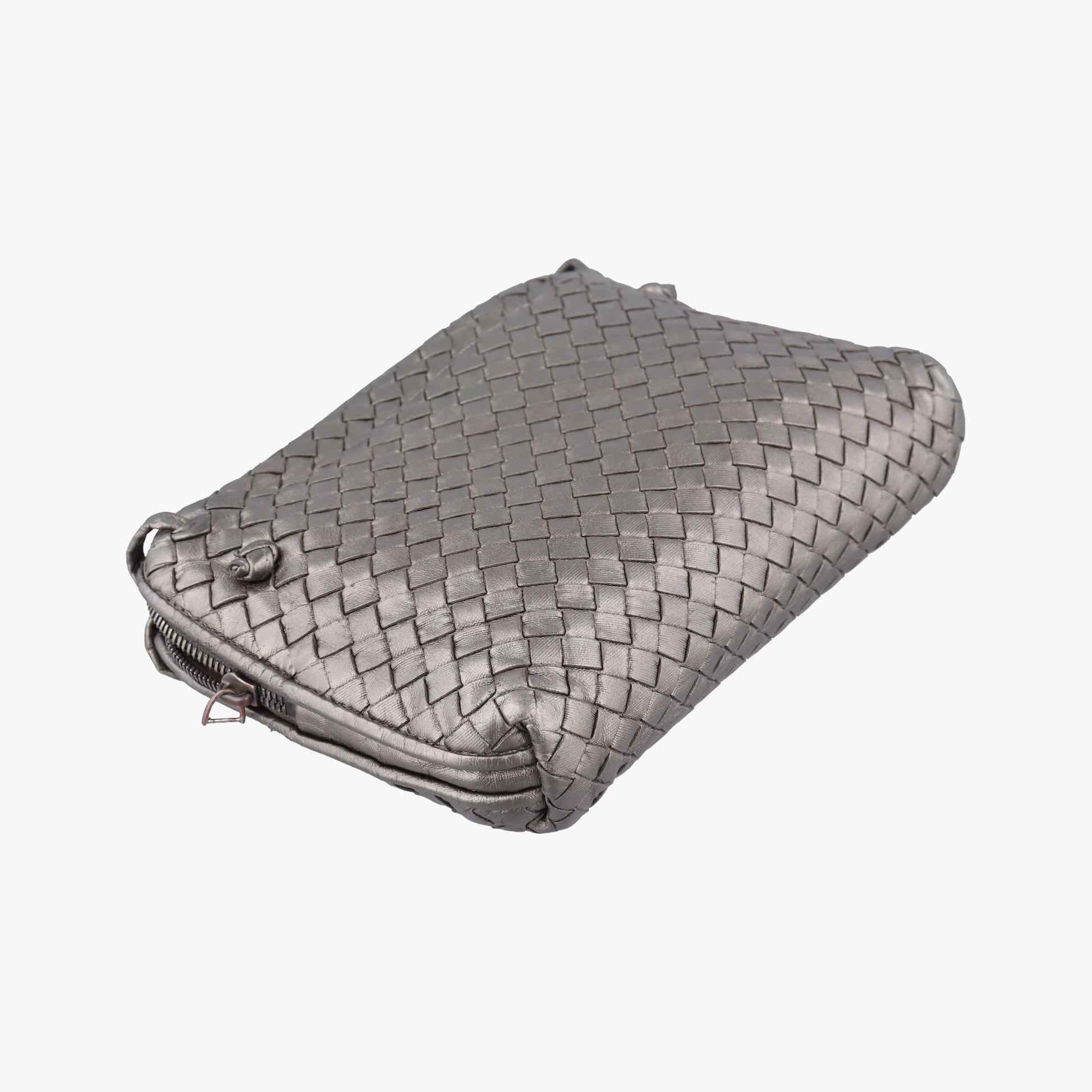 NODINI Intrecciato Silver Gray lambskin B03615631Kノディーニ イントレチャート シルバーグレー ラムスキン B03615631K