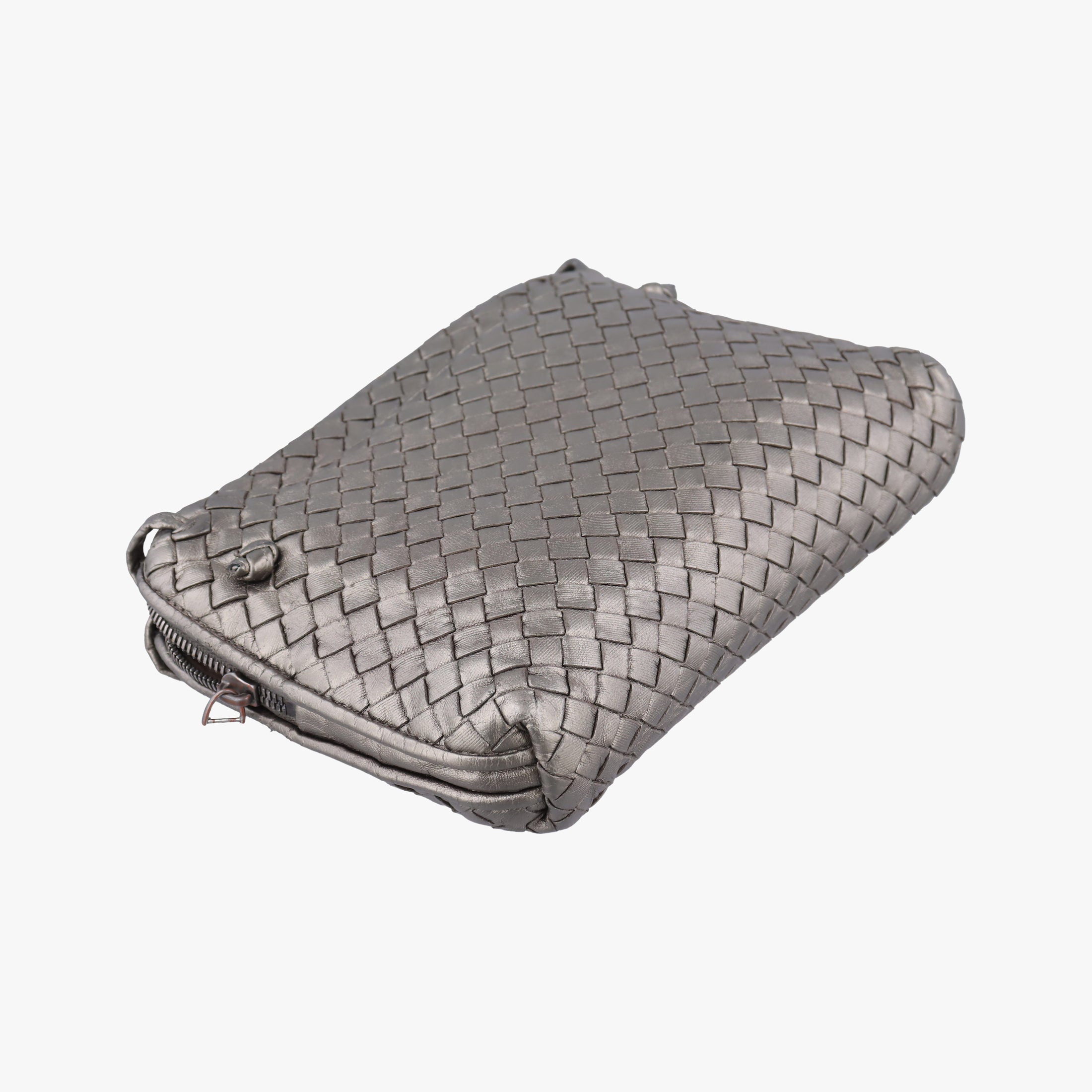 NODINI Intrecciato Silver Gray lambskin B03615631Kノディーニ イントレチャート シルバーグレー ラムスキン B03615631K