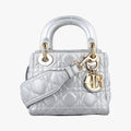 Lady Dior Silver lambskin 02-MA-0127レディディオール シルバー ラムスキン 02-MA-0127