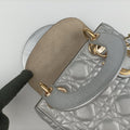 Lady Dior Silver lambskin 02-MA-0127レディディオール シルバー ラムスキン 02-MA-0127