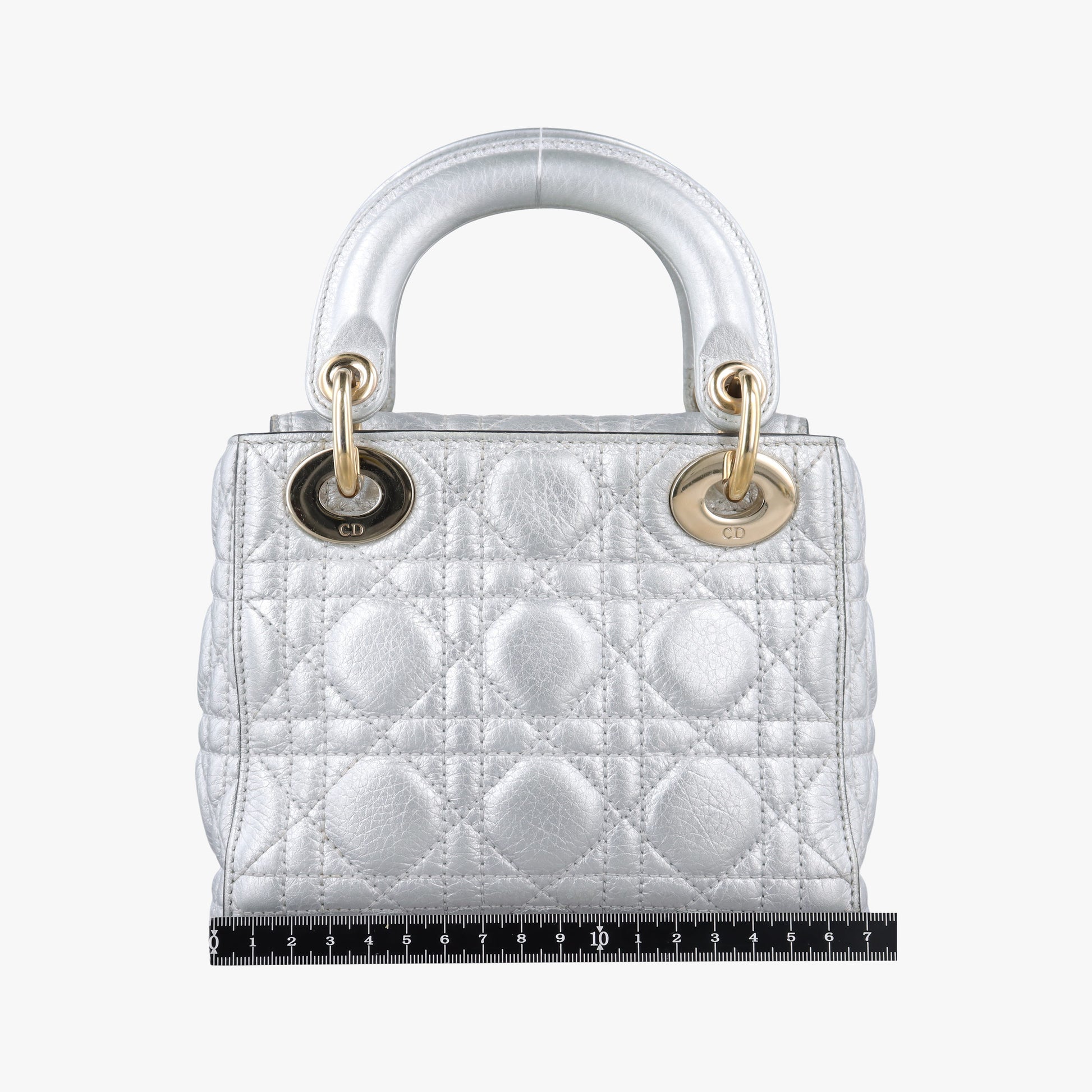 Lady Dior Silver lambskin 02-MA-0127レディディオール シルバー ラムスキン 02-MA-0127