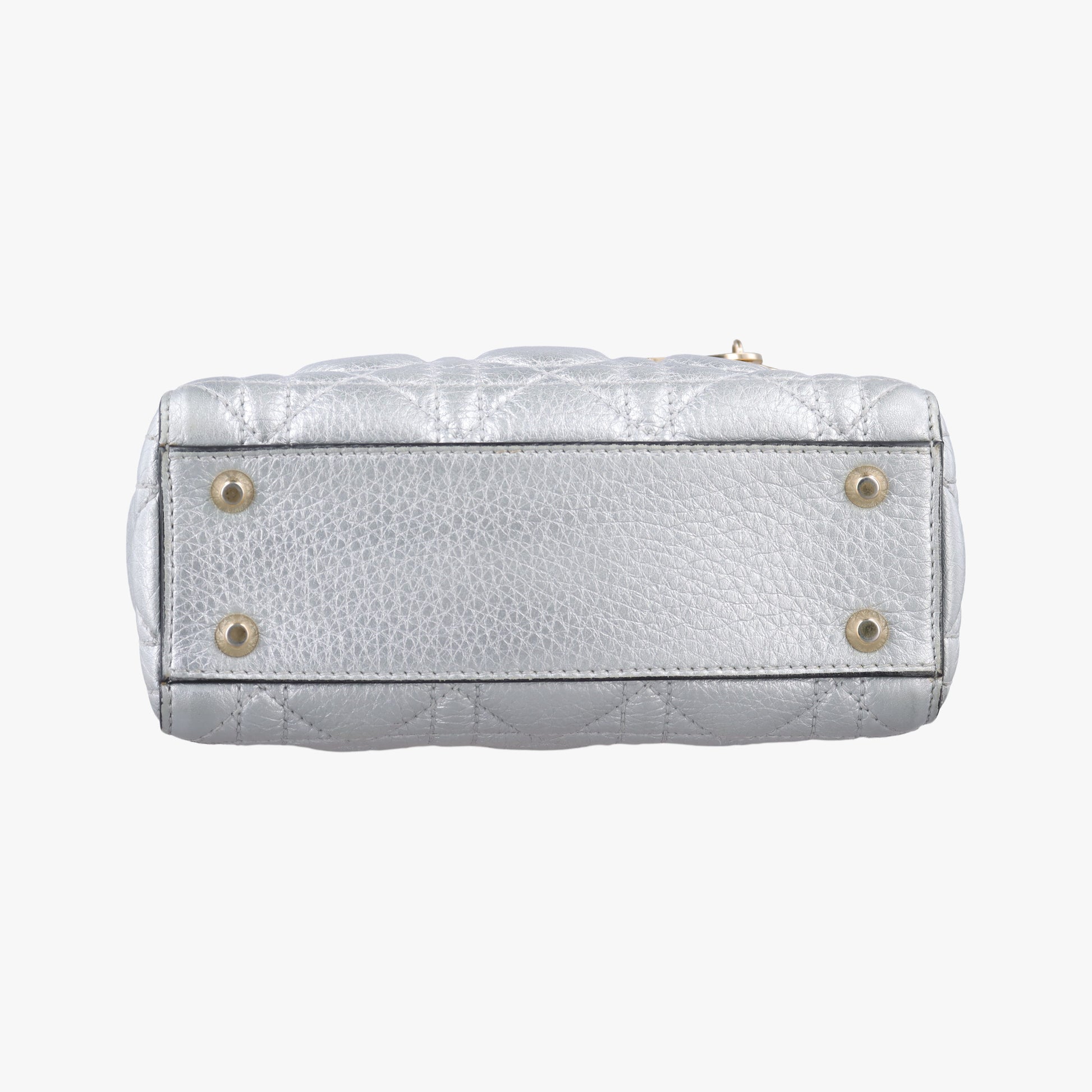 Lady Dior Silver lambskin 02-MA-0127レディディオール シルバー ラムスキン 02-MA-0127