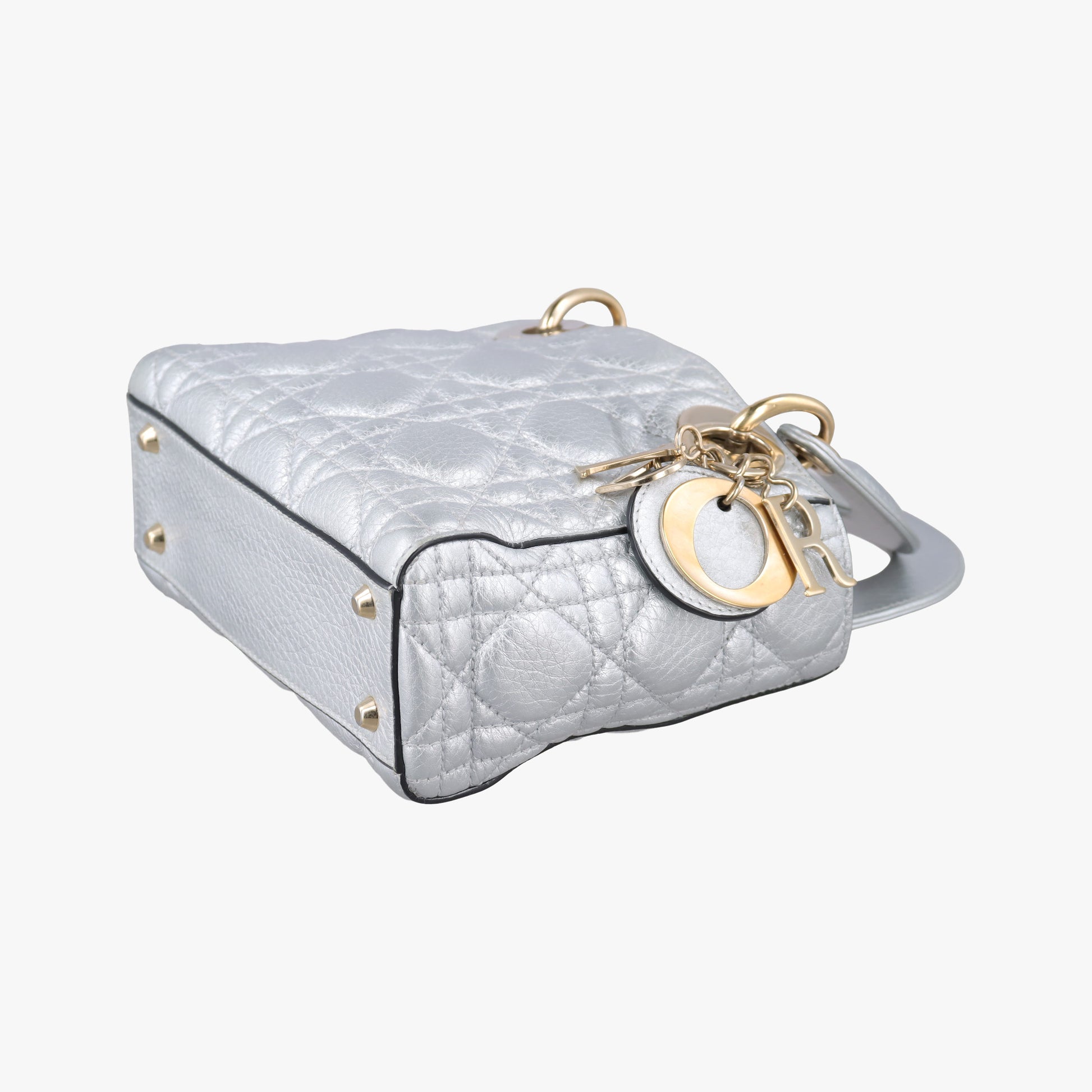 Lady Dior Silver lambskin 02-MA-0127レディディオール シルバー ラムスキン 02-MA-0127
