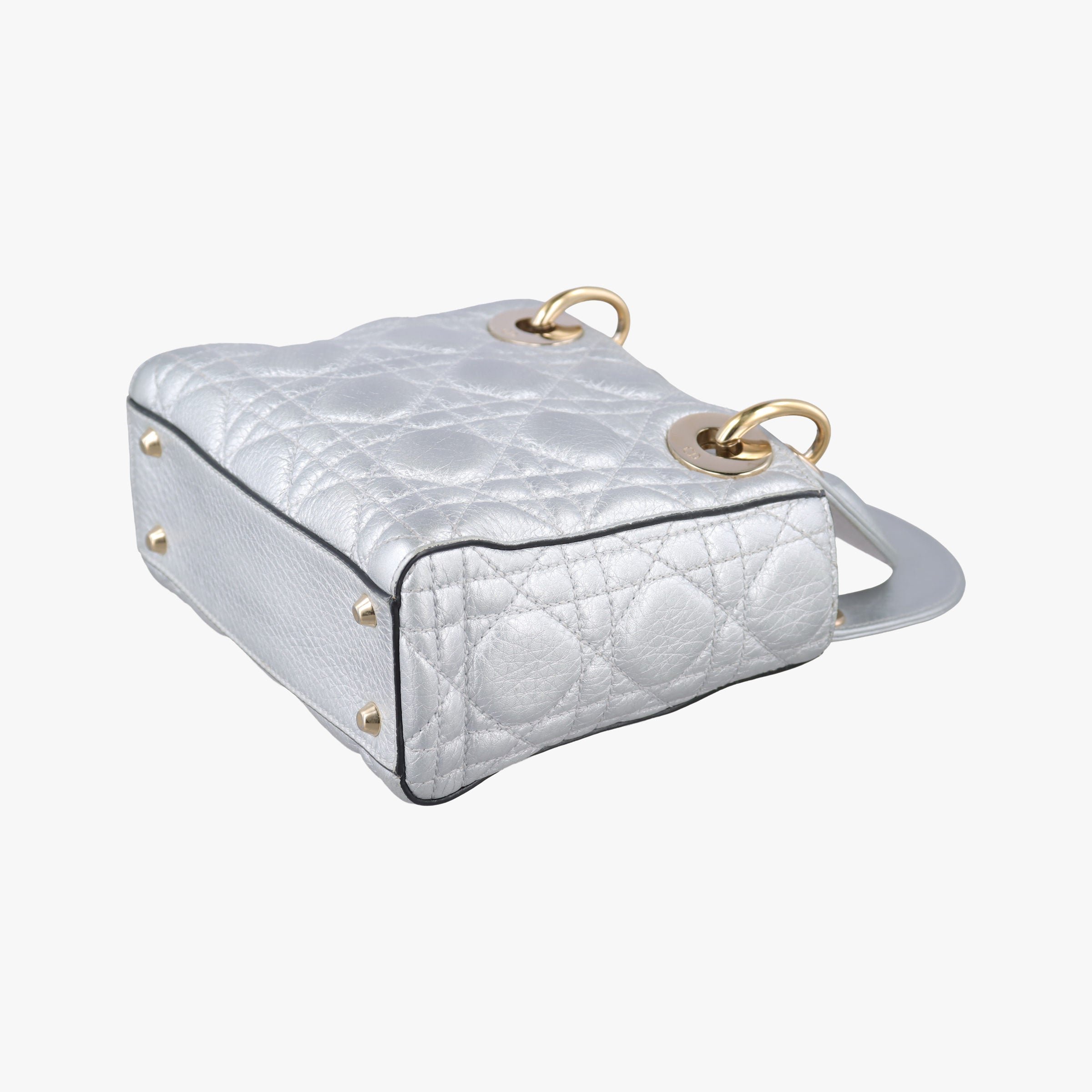 Lady Dior Silver lambskin 02-MA-0127レディディオール シルバー ラムスキン 02-MA-0127