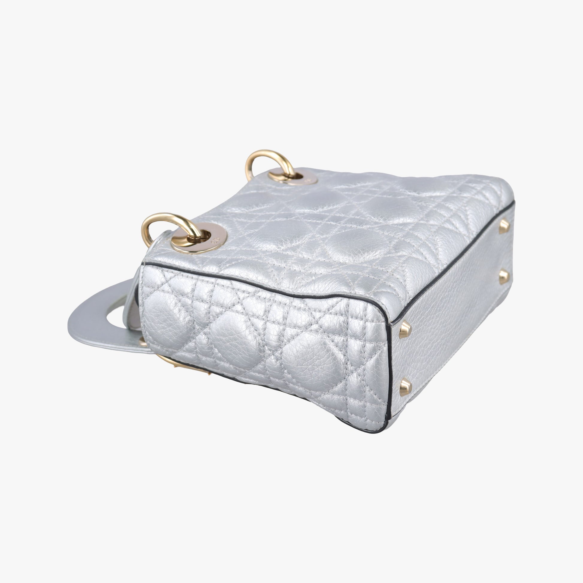 Lady Dior Silver lambskin 02-MA-0127レディディオール シルバー ラムスキン 02-MA-0127