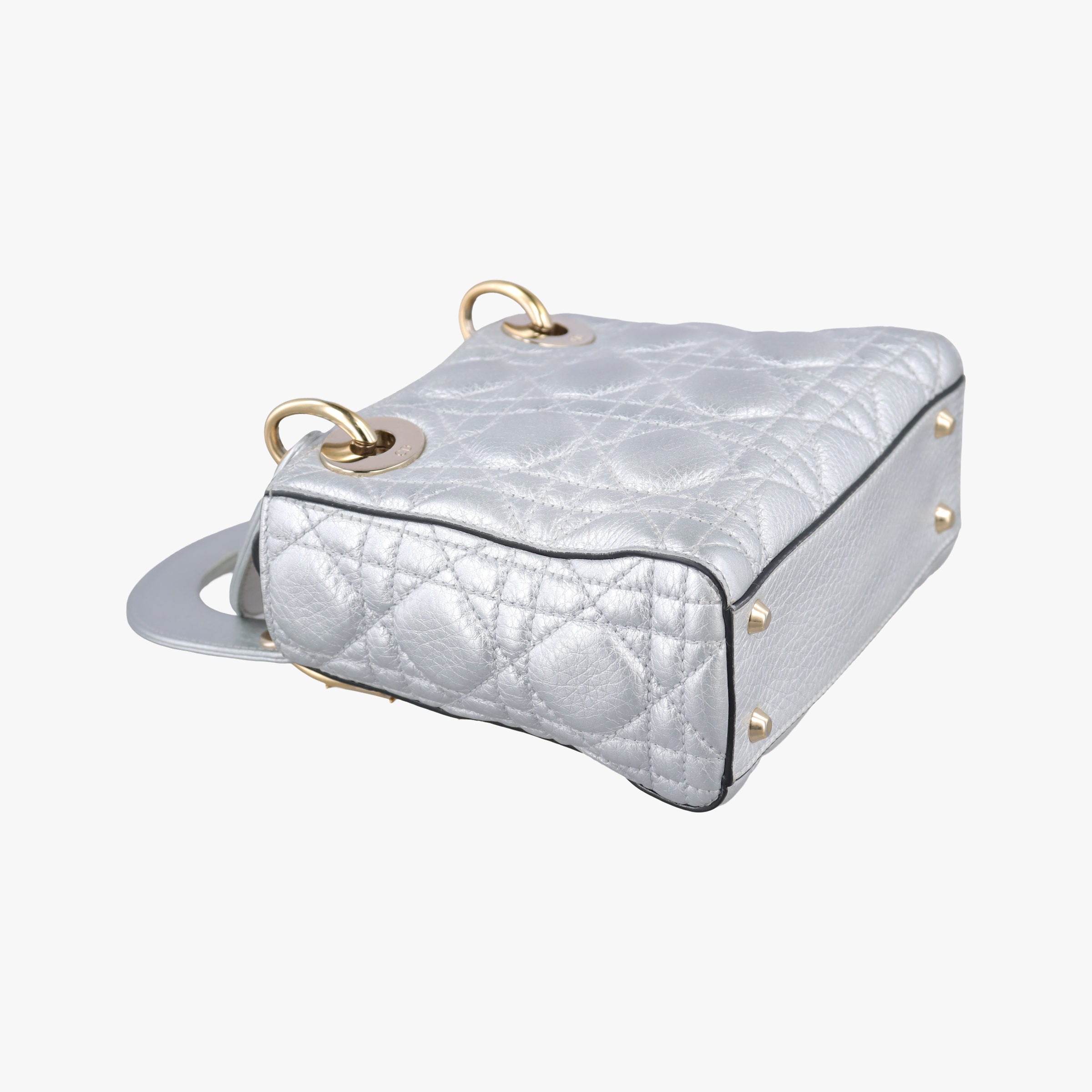 Lady Dior Silver lambskin 02-MA-0127レディディオール シルバー ラムスキン 02-MA-0127