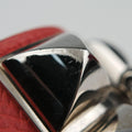 Collier de chien Red×silver Leather×GP S T ID 003コリエ ド シアン レッド×シルバー レザー×GP S T ID 003