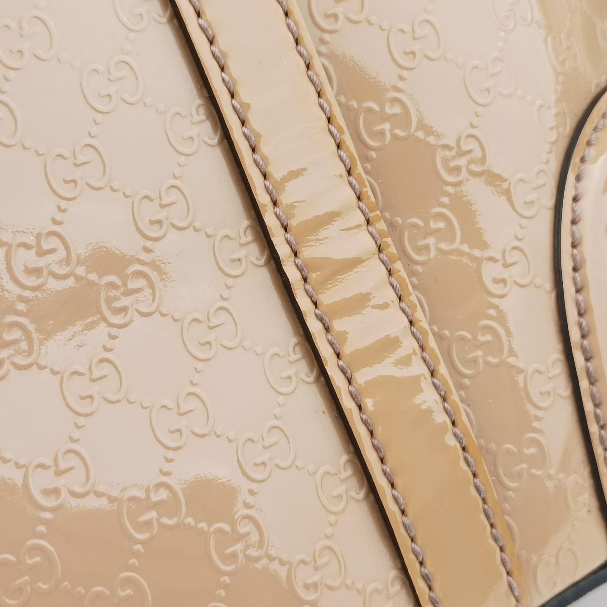 Microguccissima Beige Patent Leather 309617 F015257176マイクログッチシマ ベージュ パテント 309617 F015257176