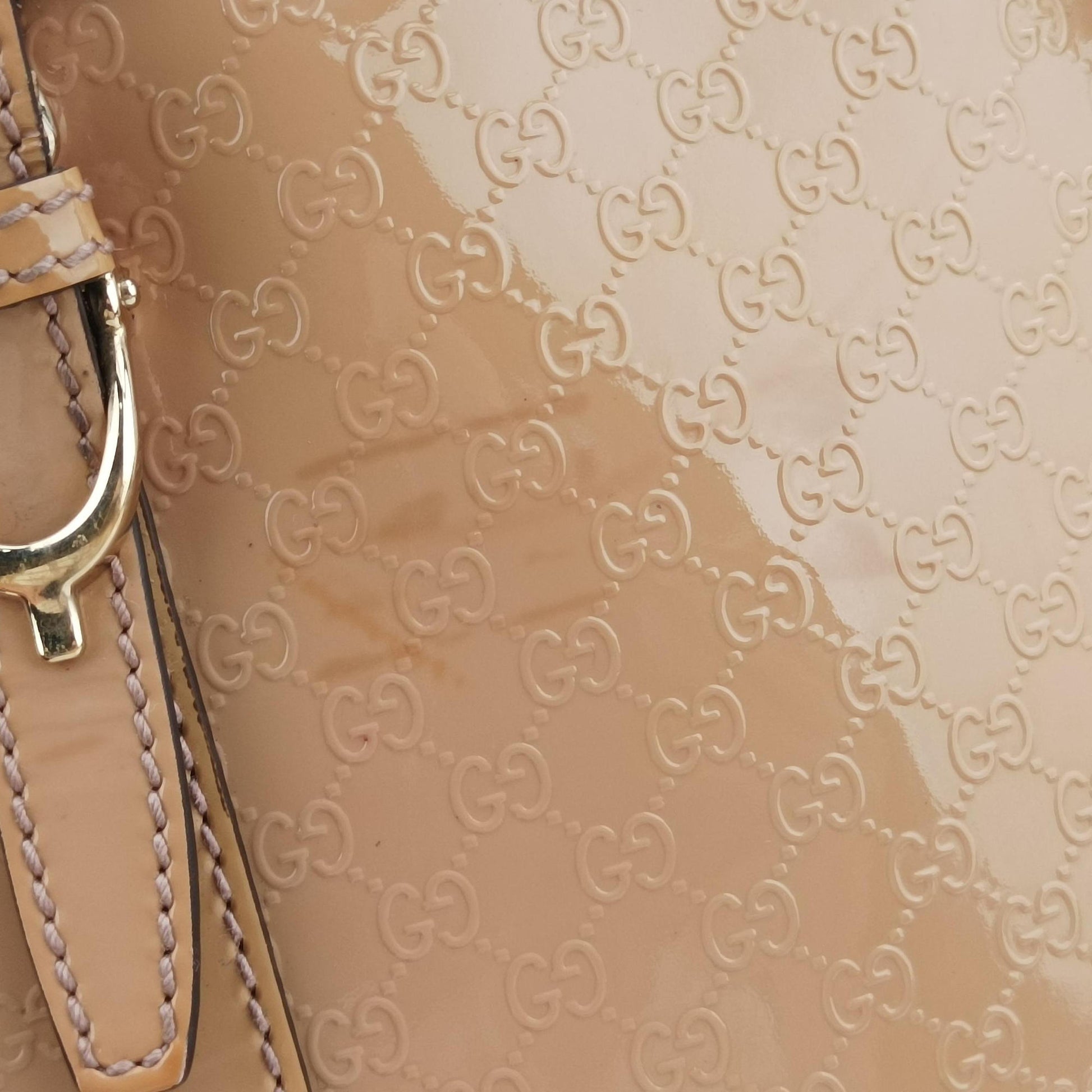 Microguccissima Beige Patent Leather 309617 F015257176マイクログッチシマ ベージュ パテント 309617 F015257176