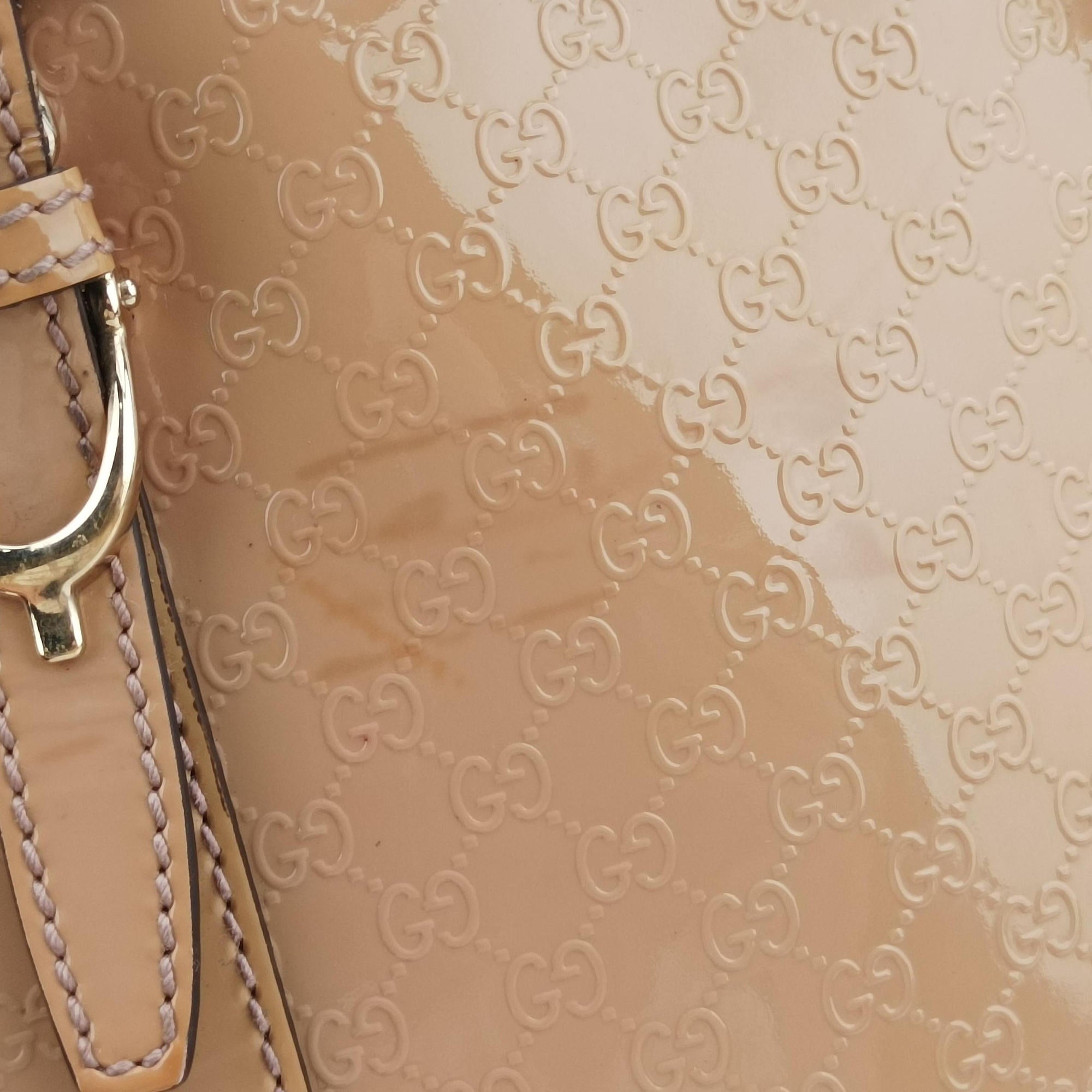 Microguccissima Beige Patent Leather 309617 F015257176マイクログッチシマ ベージュ パテント 309617 F015257176