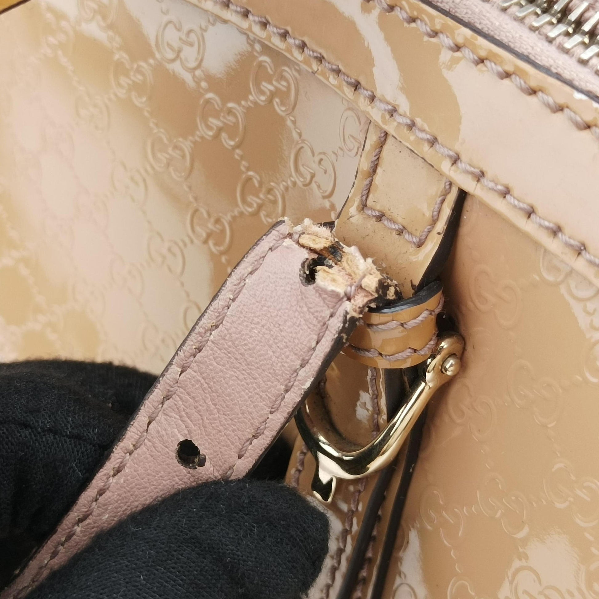 Microguccissima Beige Patent Leather 309617 F015257176マイクログッチシマ ベージュ パテント 309617 F015257176