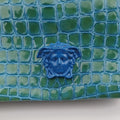 La Medusa Blue Croc-Effect Embossed Calf Leather CLG 647024607711ラ メドゥーサ ブルー クロコダイル調 エンボスレザー CLG 647024607711