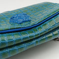 La Medusa Blue Croc-Effect Embossed Calf Leather CLG 647024607711ラ メドゥーサ ブルー クロコダイル調 エンボスレザー CLG 647024607711