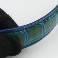 La Medusa Blue Croc-Effect Embossed Calf Leather CLG 647024607711ラ メドゥーサ ブルー クロコダイル調 エンボスレザー CLG 647024607711