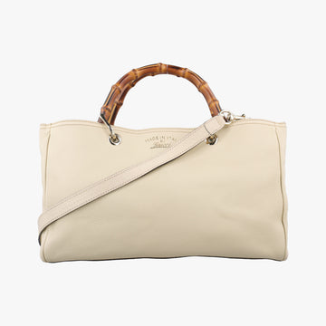 Bamboo Shopper White Leather 323660 I015983903バンブーショッパー ホワイト レザー 323660 I015983903
