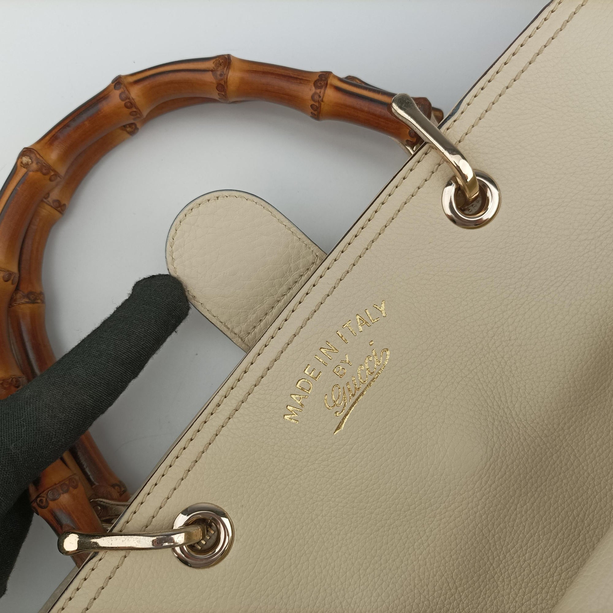 Bamboo Shopper White Leather 323660 I015983903バンブーショッパー ホワイト レザー 323660 I015983903
