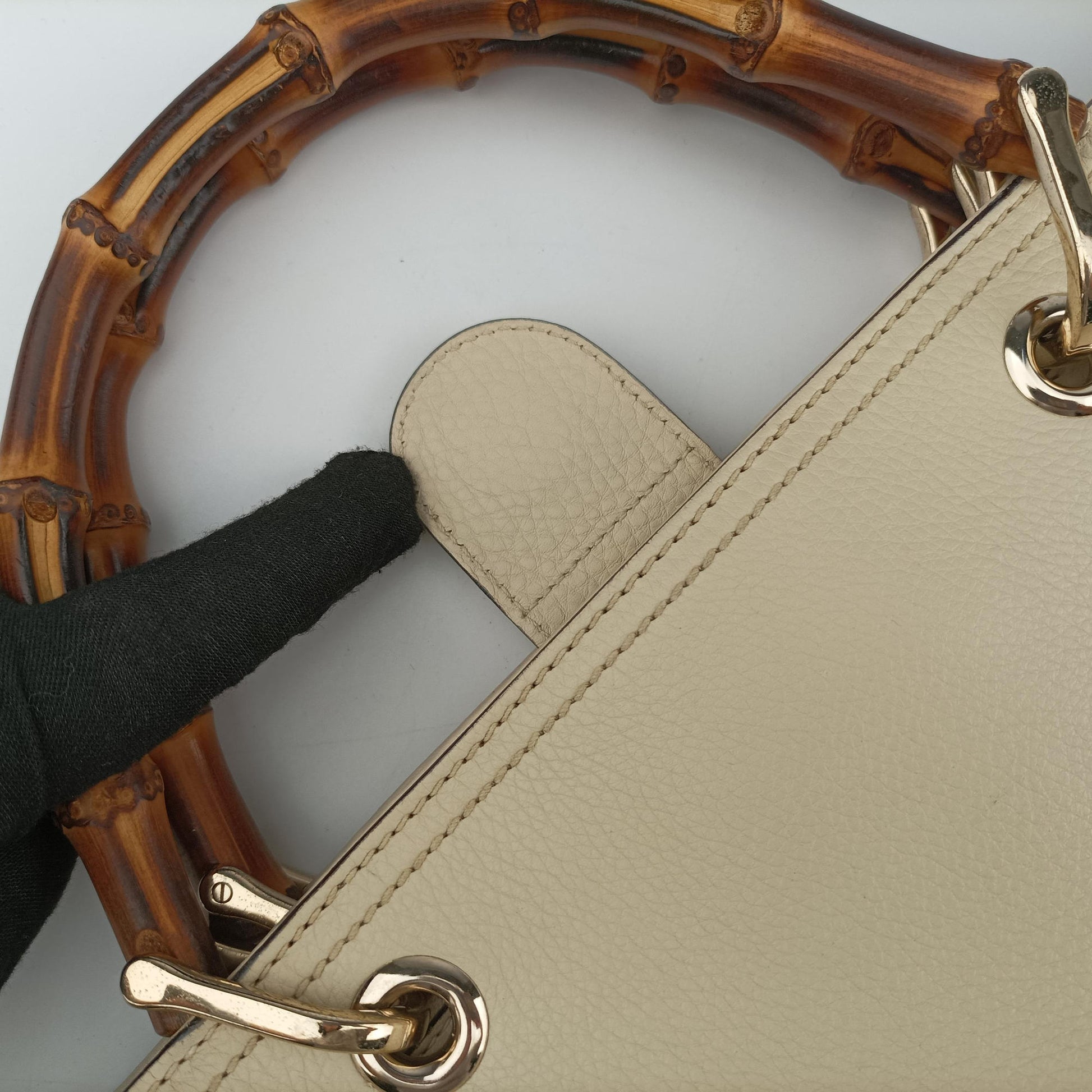 Bamboo Shopper White Leather 323660 I015983903バンブーショッパー ホワイト レザー 323660 I015983903