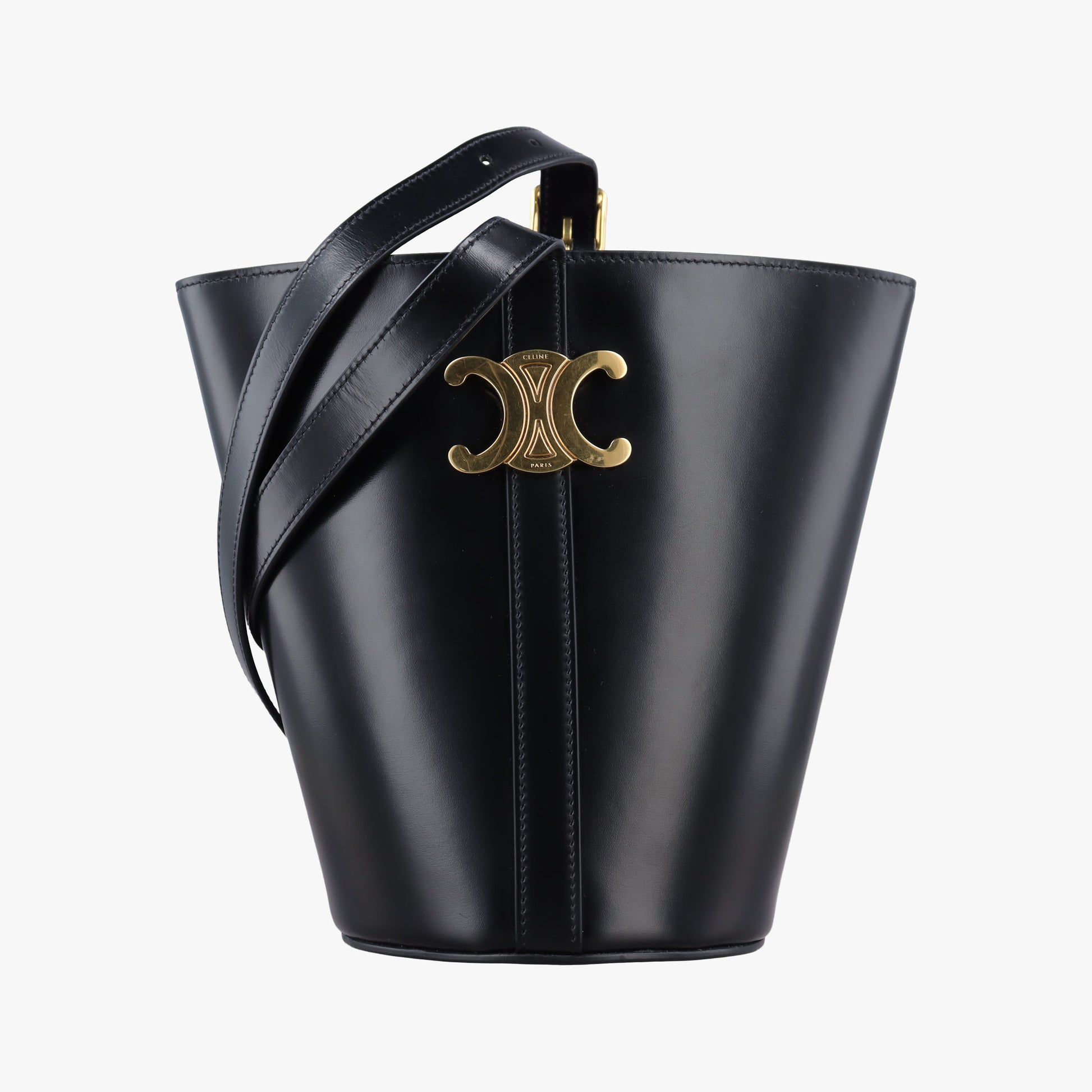 Small Bucket Cuir Triomphe Black Smooth Calfskin 110423 F-RG-1272スモールバケット トリオンフ ブラック スムースカーフスキン 110423 F-RG-1272