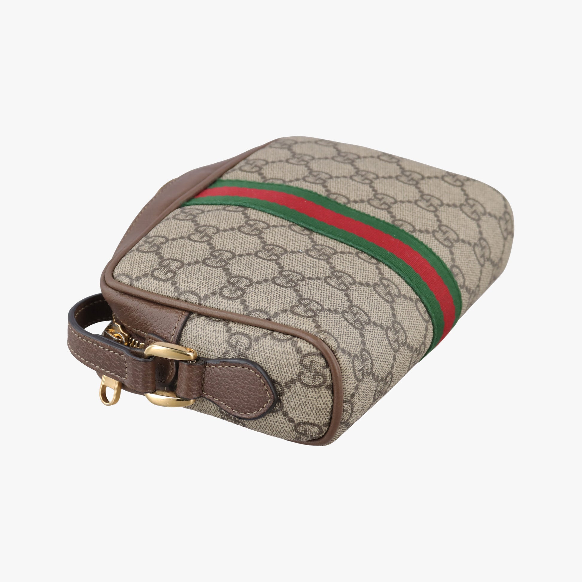 OPHIDIA Brown×red×green PVC coated canvas×leather 517350 オフィディア ブラウン×レッド×グリーン PVCコーティングキャンバス×レザー 517350 