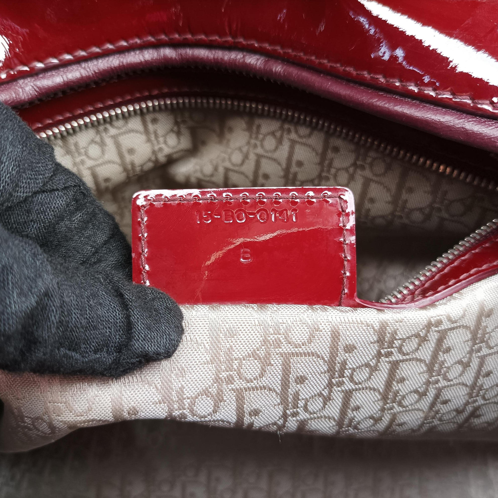 Lady Dior Burgundy patent 15-BO-0141 Bレディディオール ワインレッド パテント 15-BO-0141 B