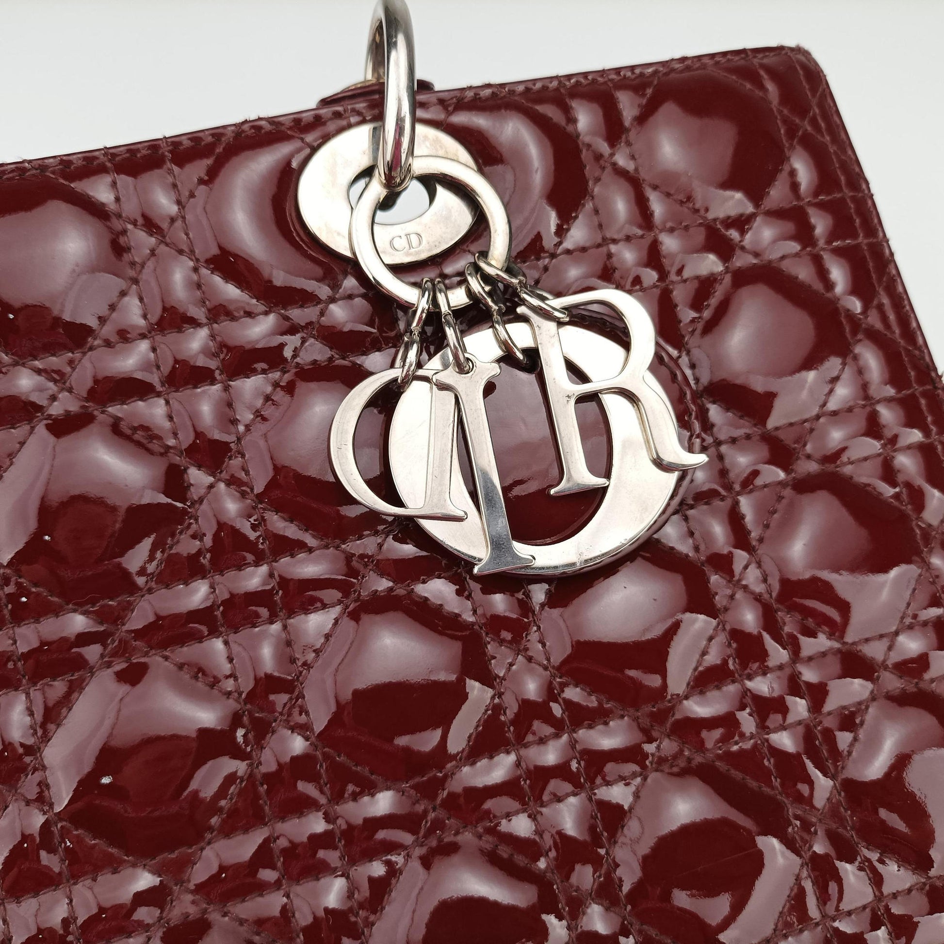 Lady Dior Burgundy patent 15-BO-0141 Bレディディオール ワインレッド パテント 15-BO-0141 B