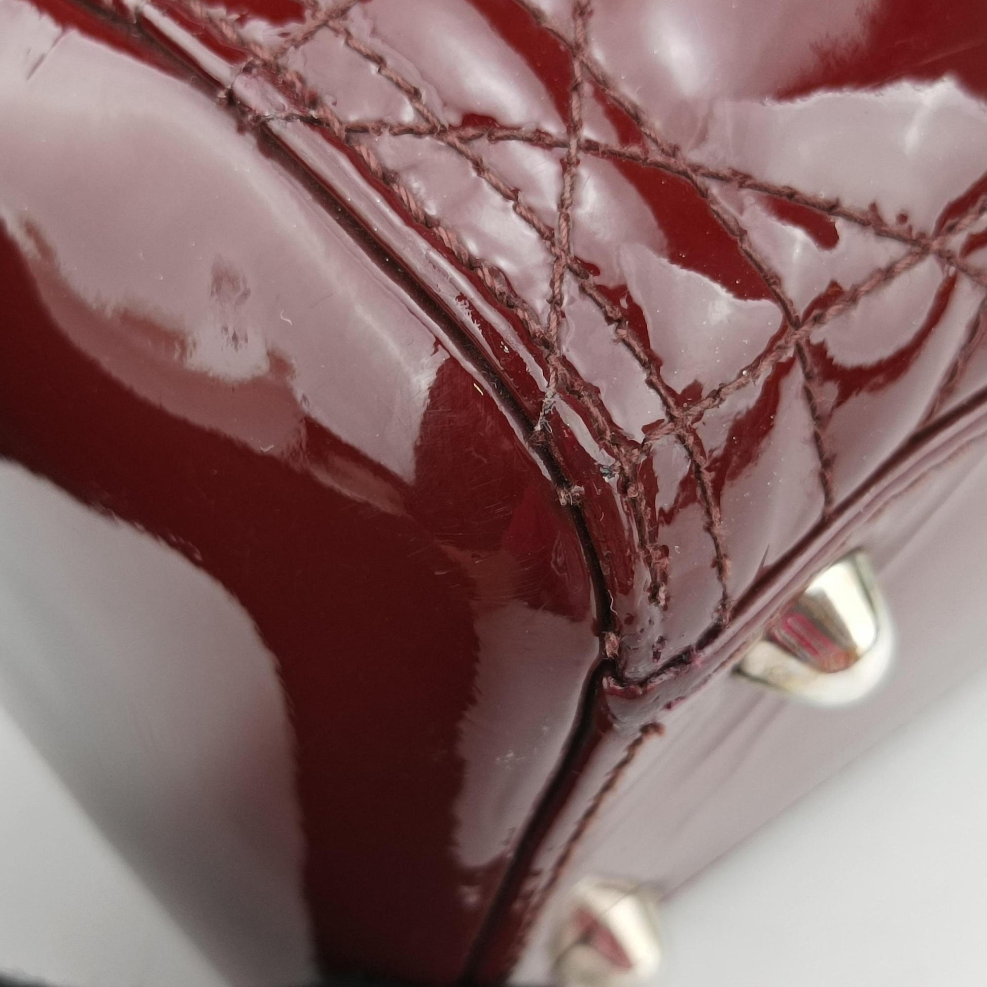 Lady Dior Burgundy patent 15-BO-0141 Bレディディオール ワインレッド パテント 15-BO-0141 B