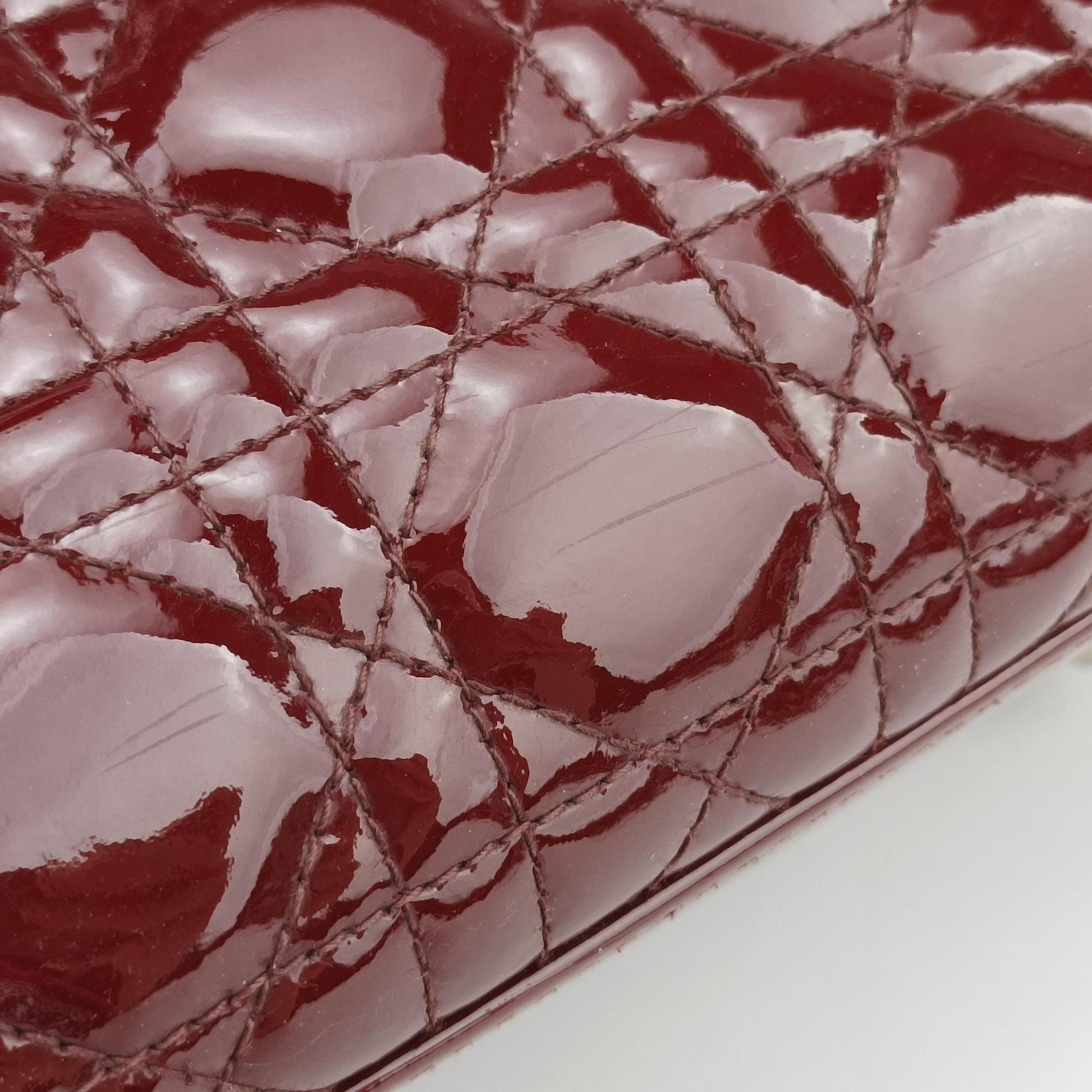 Lady Dior Burgundy patent 15-BO-0141 Bレディディオール ワインレッド パテント 15-BO-0141 B