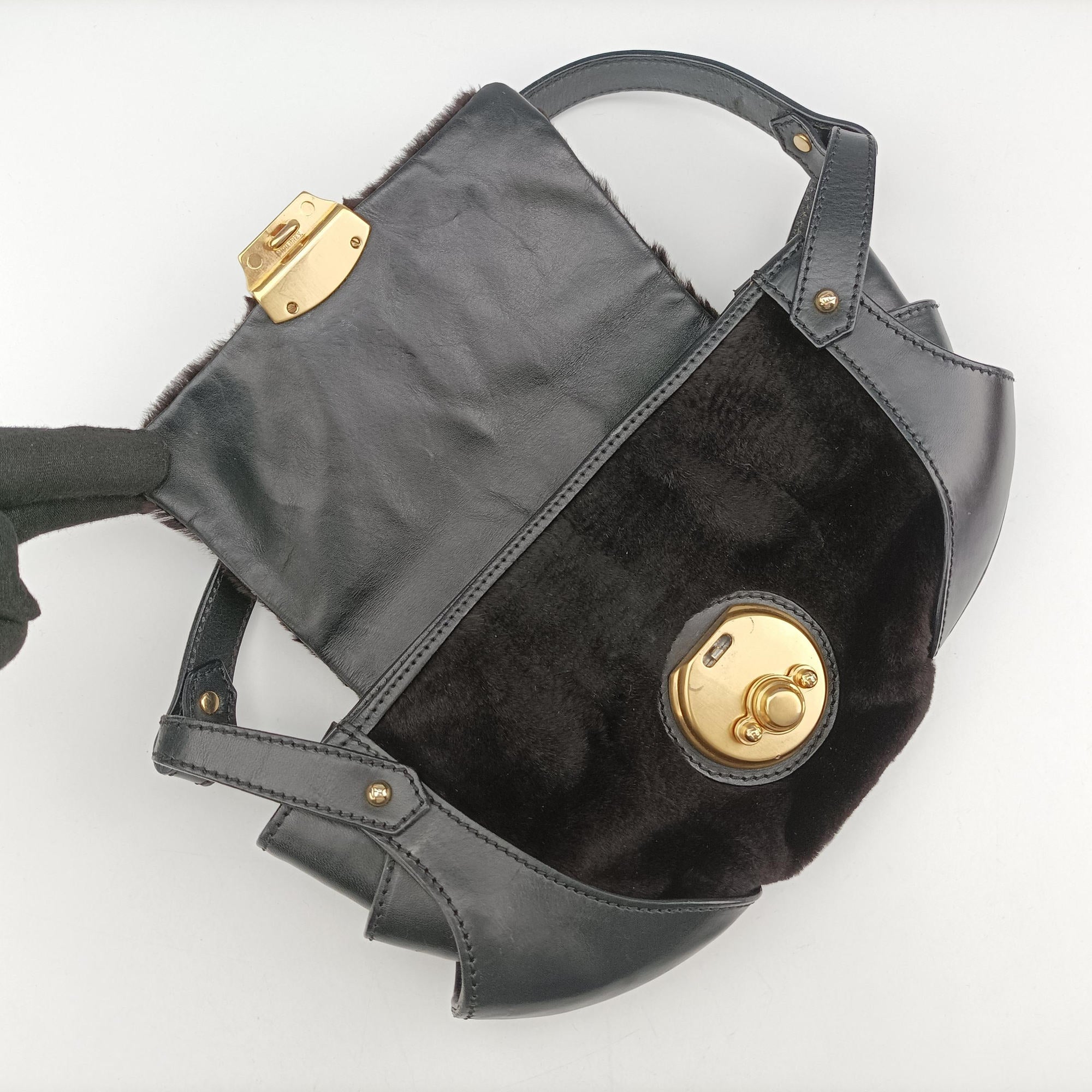 B Mix Black Leather×Mink fur 8BR429 2308-8BR429-MGC-049ビー ミックス ブラック レザー×ミンクファー 8BR429 2308-8BR429-MGC-049