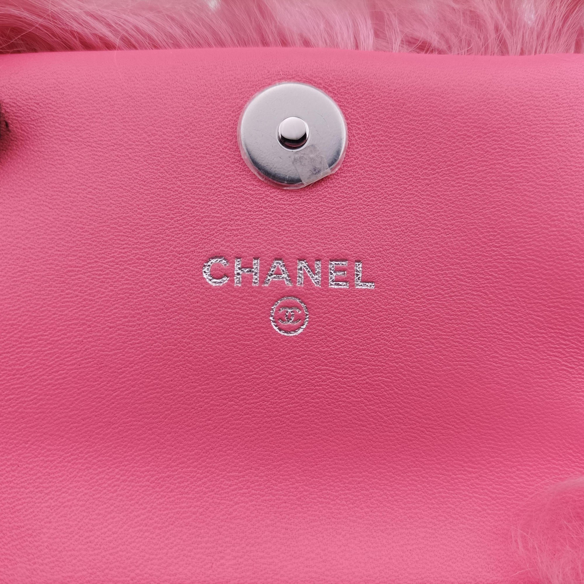 Shearling CC Hook Card Holder Pink wool AP2397 31607906シアリングCCフックカードホルダー ピンク ウール AP2397 31607906