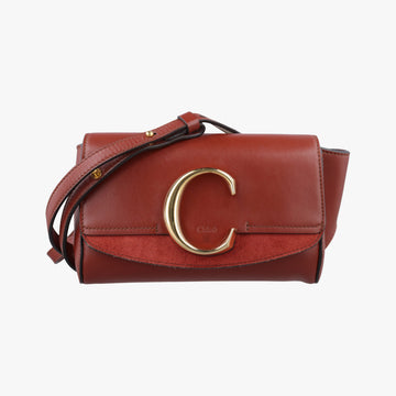 Chloe C Brown Leather × Suede 02-19-63-65クロエC ブラウン レザー×スエード 02-19-63-65
