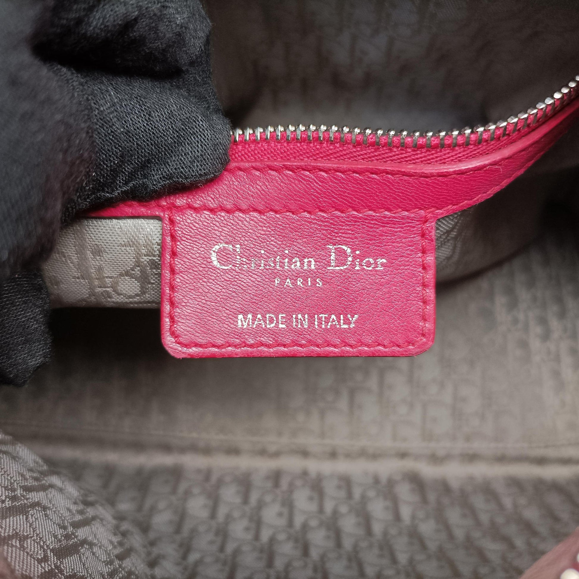 Lady Dior Rose lambskin 02-BN-1101レディディオール ローズ レッド ラムスキン 02-BN-1101