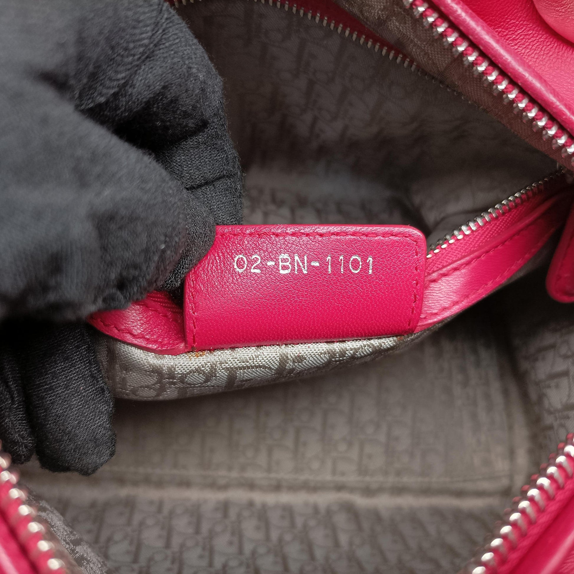 Lady Dior Rose lambskin 02-BN-1101レディディオール ローズ レッド ラムスキン 02-BN-1101