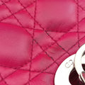 Lady Dior Rose lambskin 02-BN-1101レディディオール ローズ レッド ラムスキン 02-BN-1101