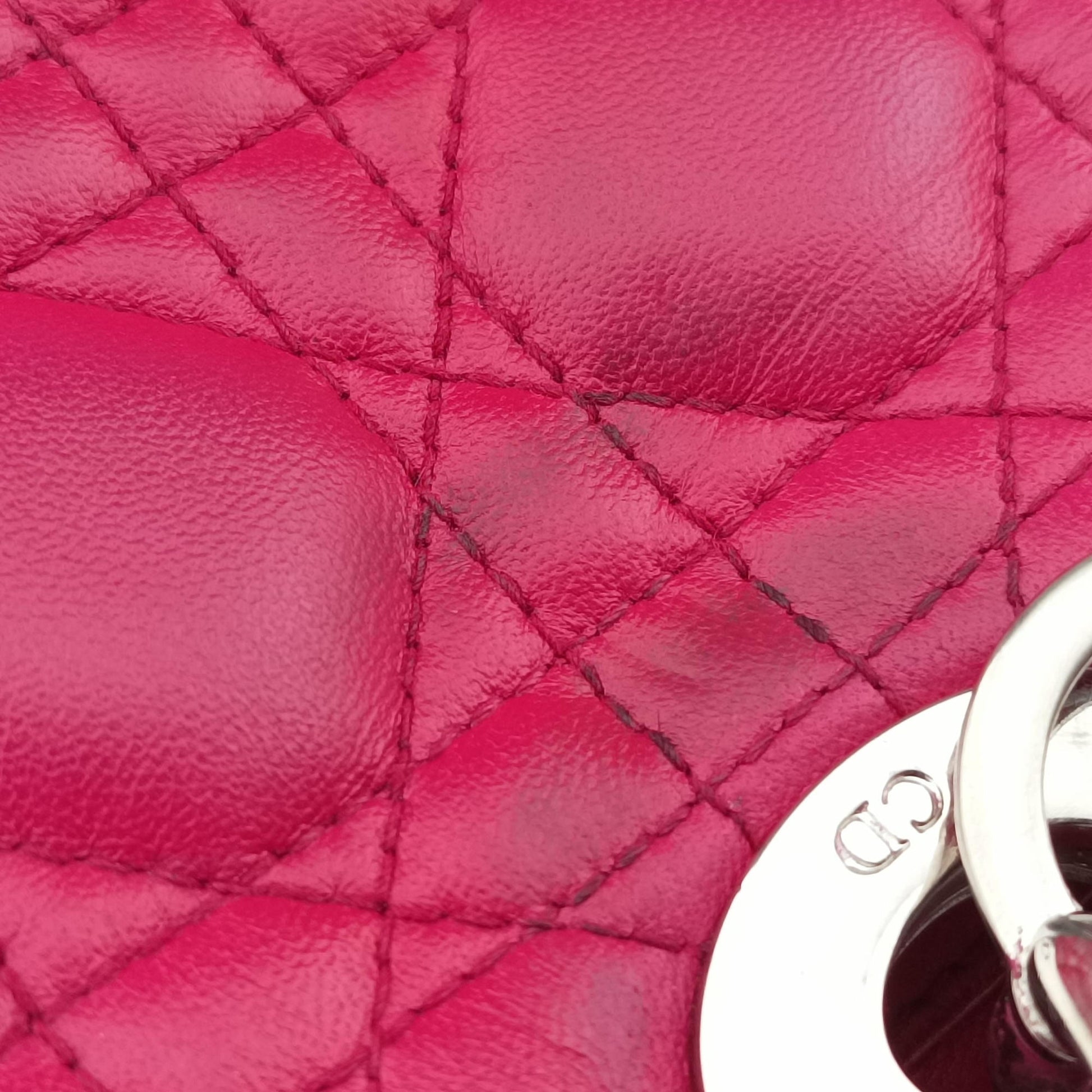 Lady Dior Rose lambskin 02-BN-1101レディディオール ローズ レッド ラムスキン 02-BN-1101