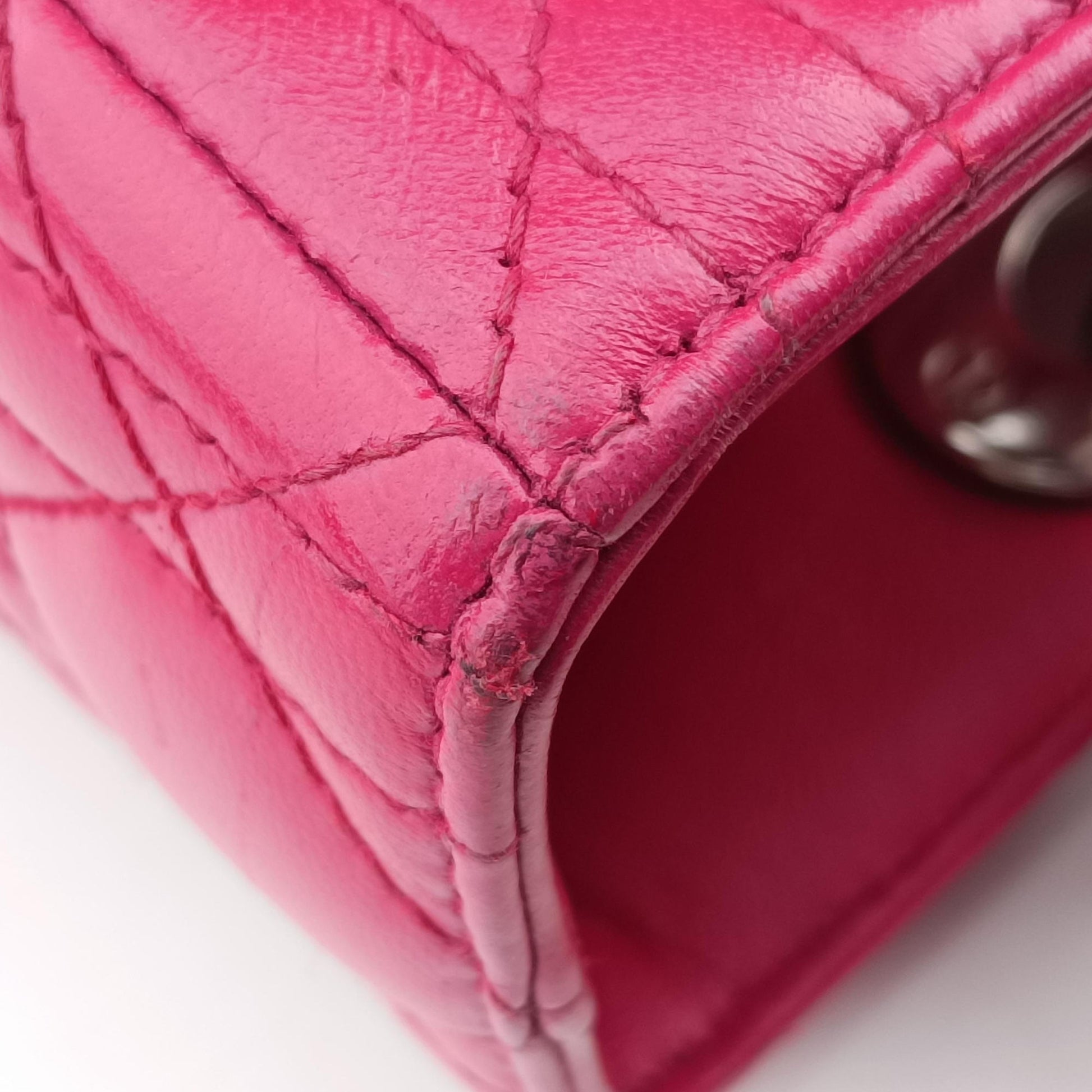 Lady Dior Rose lambskin 02-BN-1101レディディオール ローズ レッド ラムスキン 02-BN-1101