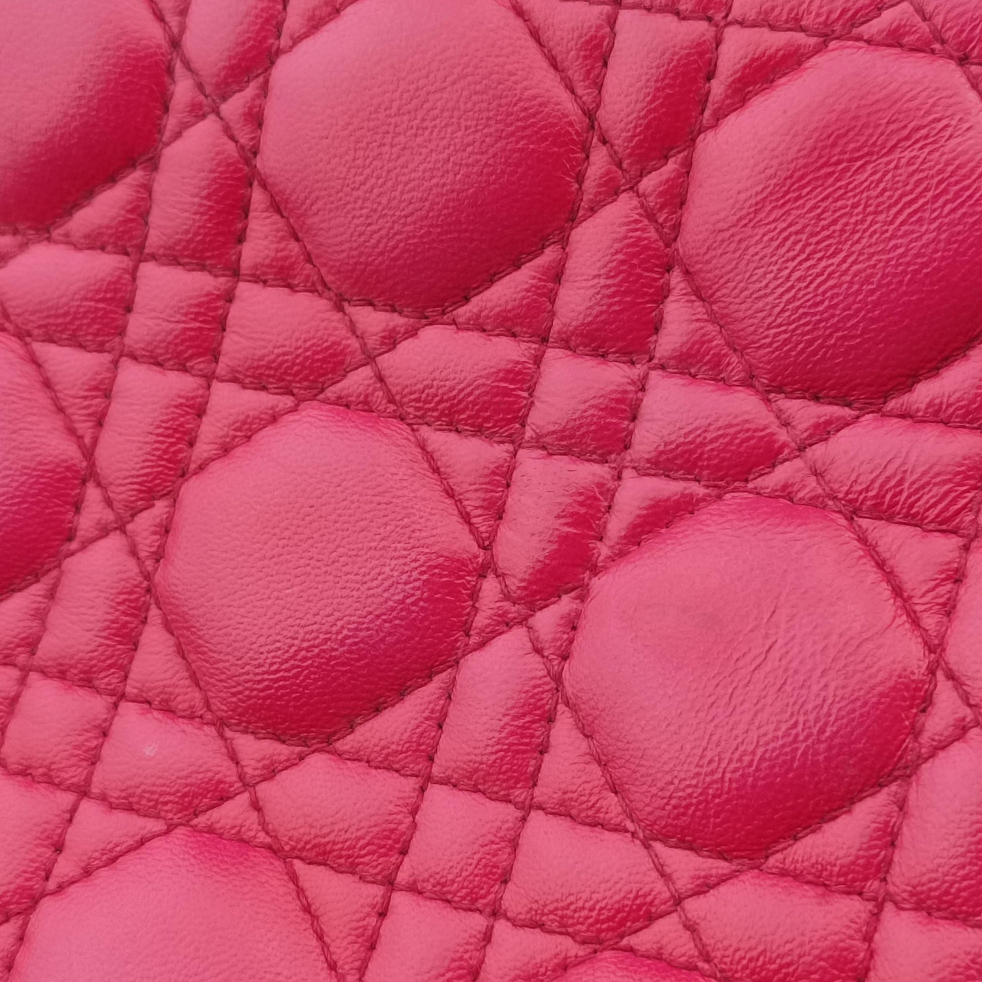 Lady Dior Rose lambskin 02-BN-1101レディディオール ローズ レッド ラムスキン 02-BN-1101