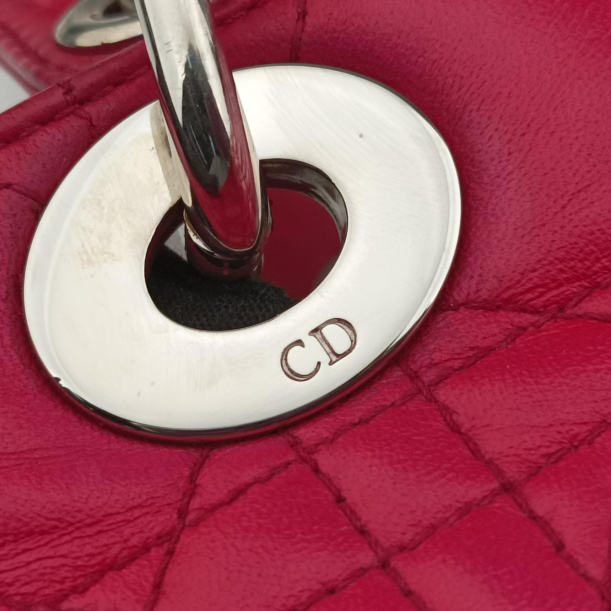 Lady Dior Rose lambskin 02-BN-1101レディディオール ローズ レッド ラムスキン 02-BN-1101