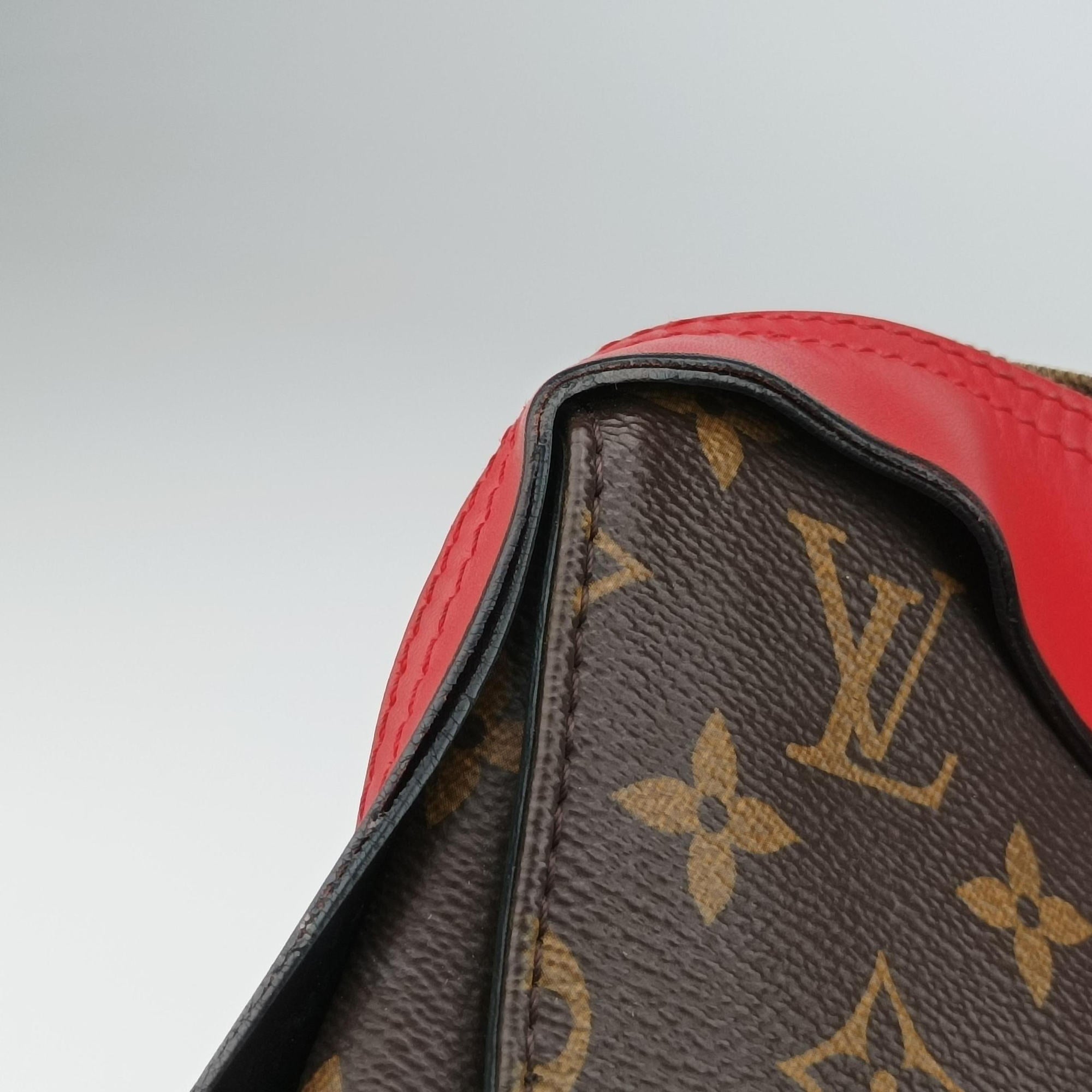 TUILERIES tote Brown×Coquelicot Monogram Canvas×calf leather M43795 AA2108テュイルリートート モノグラム/ブラウン×コクリコ モノグラムキャンバス×カーフレザー M43795 AA2108