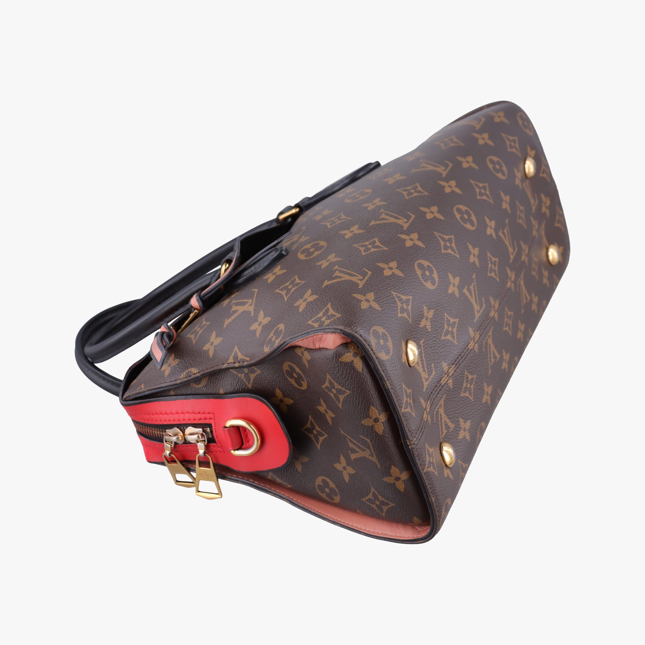 TUILERIES tote Brown×Coquelicot Monogram Canvas×calf leather M43795 AA2108テュイルリートート モノグラム/ブラウン×コクリコ モノグラムキャンバス×カーフレザー M43795 AA2108