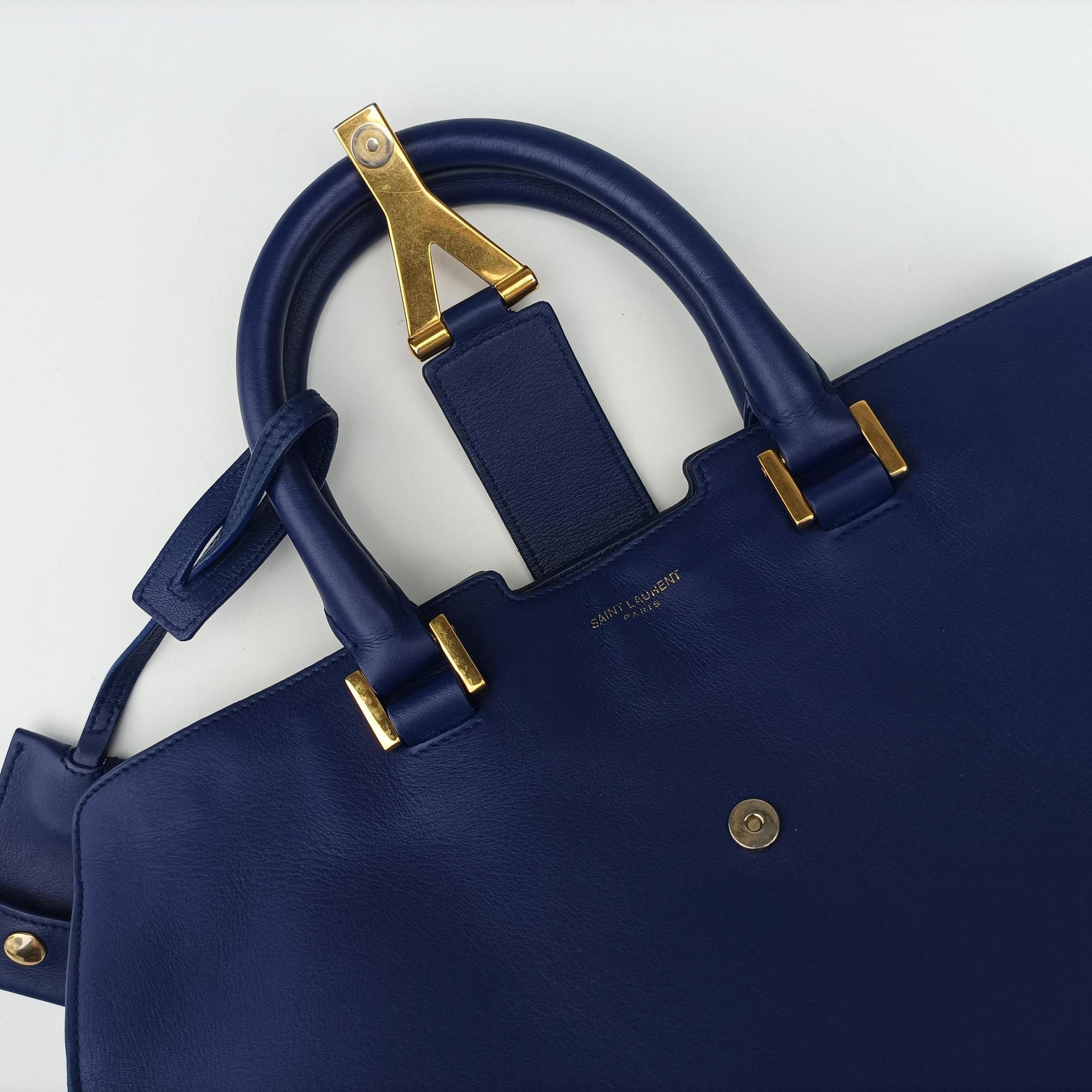 Y Ligne Petit Cabas Blue Leather 311210 311210.527066Yライン プチカバス ブルー レザー 311210 311210.527066