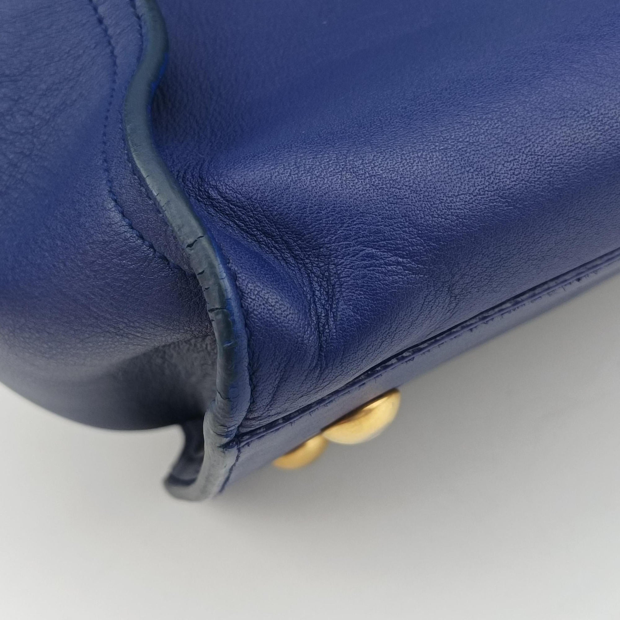 Y Ligne Petit Cabas Blue Leather 311210 311210.527066Yライン プチカバス ブルー レザー 311210 311210.527066