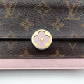 Portefeuille FLORE Chain brown×ROSE BALLERIN Monogram Canvas×calf leather M67405 SN0270ポルトフォイユ フロール チェーン モノグラム/ブラウン×ローズバレリーヌ モノグラムキャンバス×カーフレザー M67405 SN0270