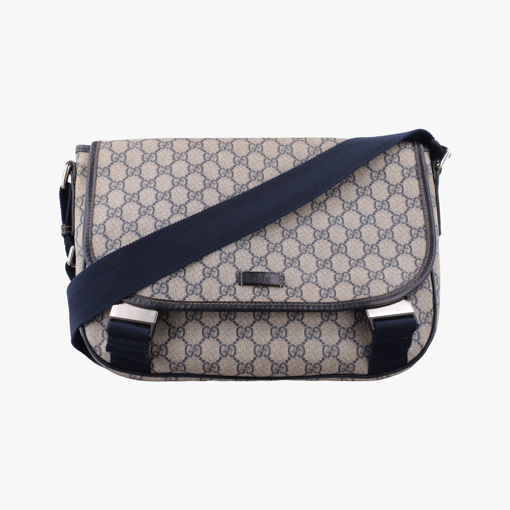 GG Plus Messenger beige×navy PVC coated canvas 201732 H6461988GGプラス メッセンジャー ベージュ×ネイビー PVCコーティングキャンバス 201732 H6461988
